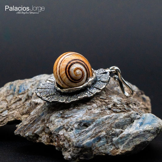 Caracol marrón en plata